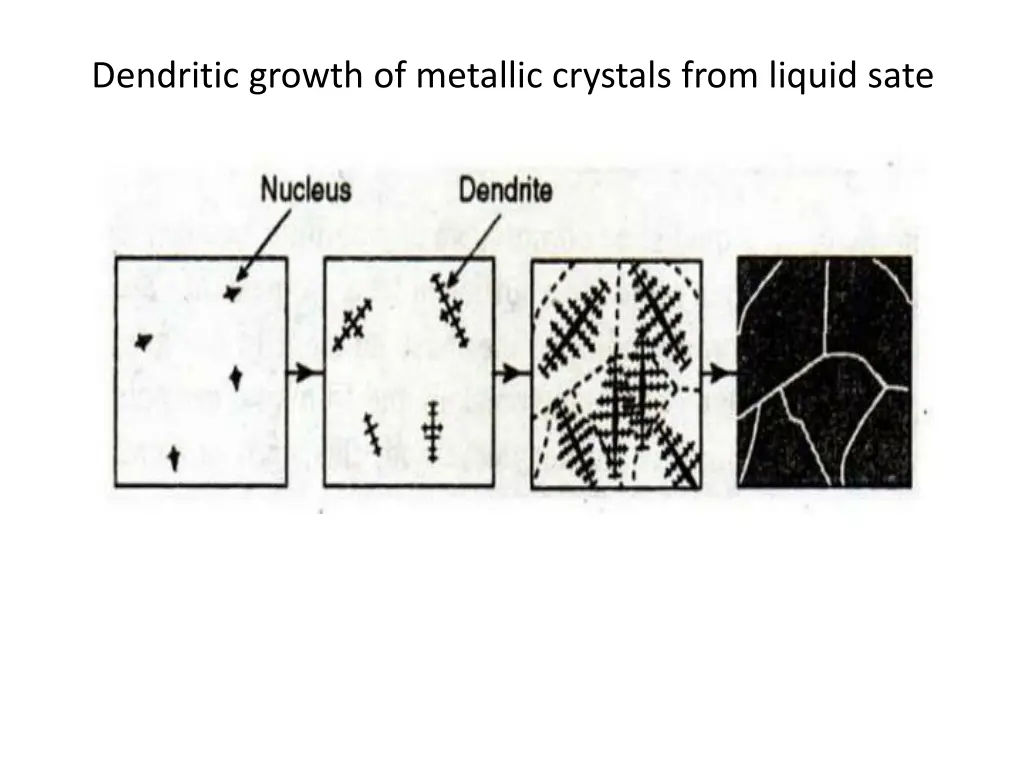 dendritic growth of metallic crystals from liquid