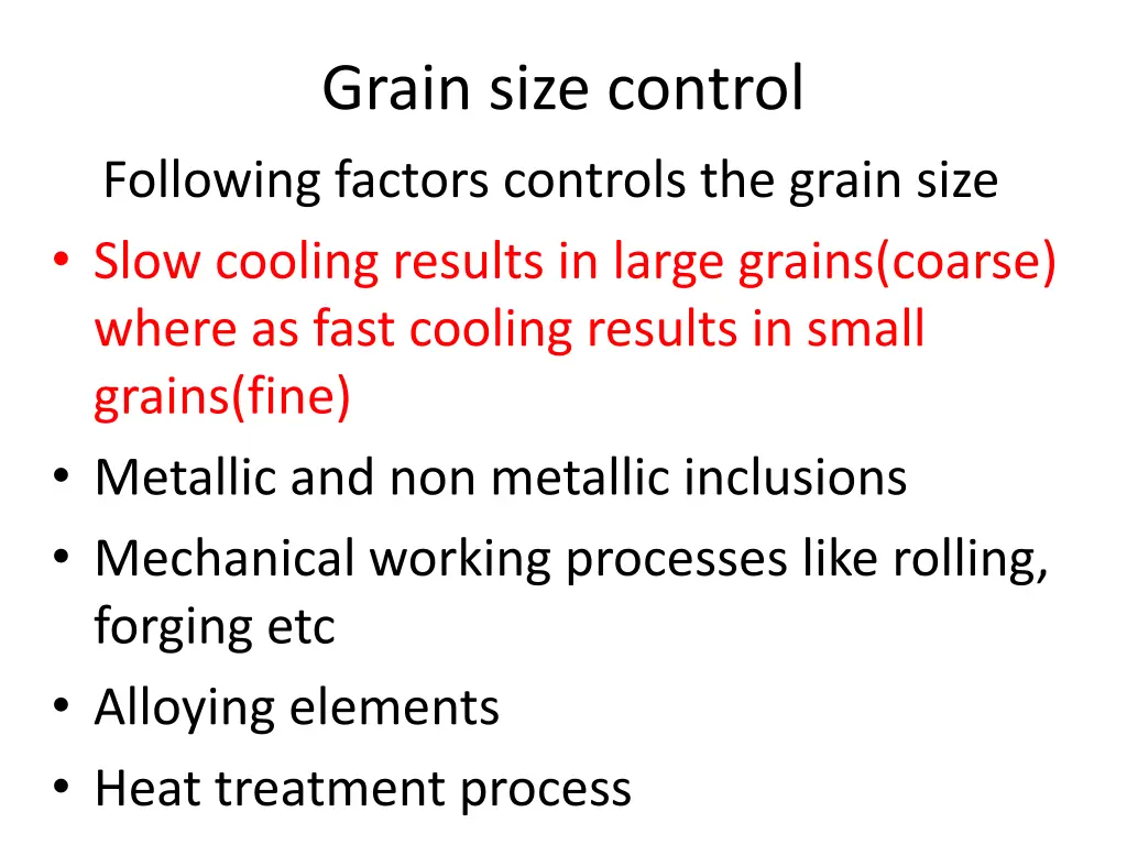 grain size control