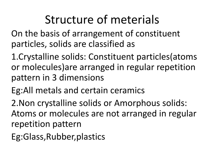 structure of meterials on the basis