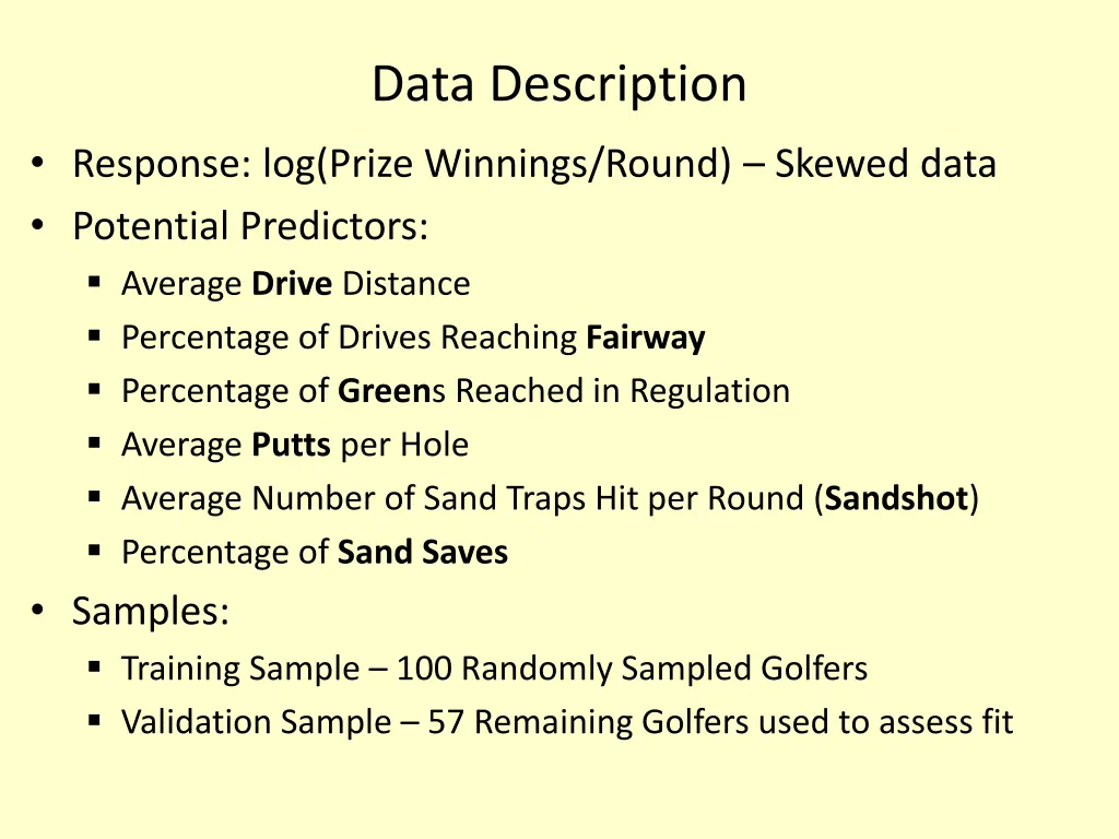 data description