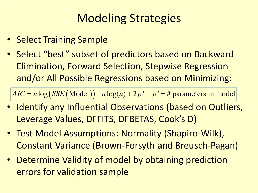 modeling strategies