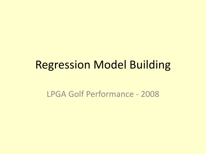 regression model building