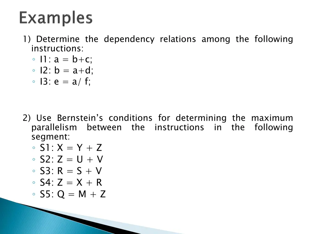 1 determine the dependency relations among