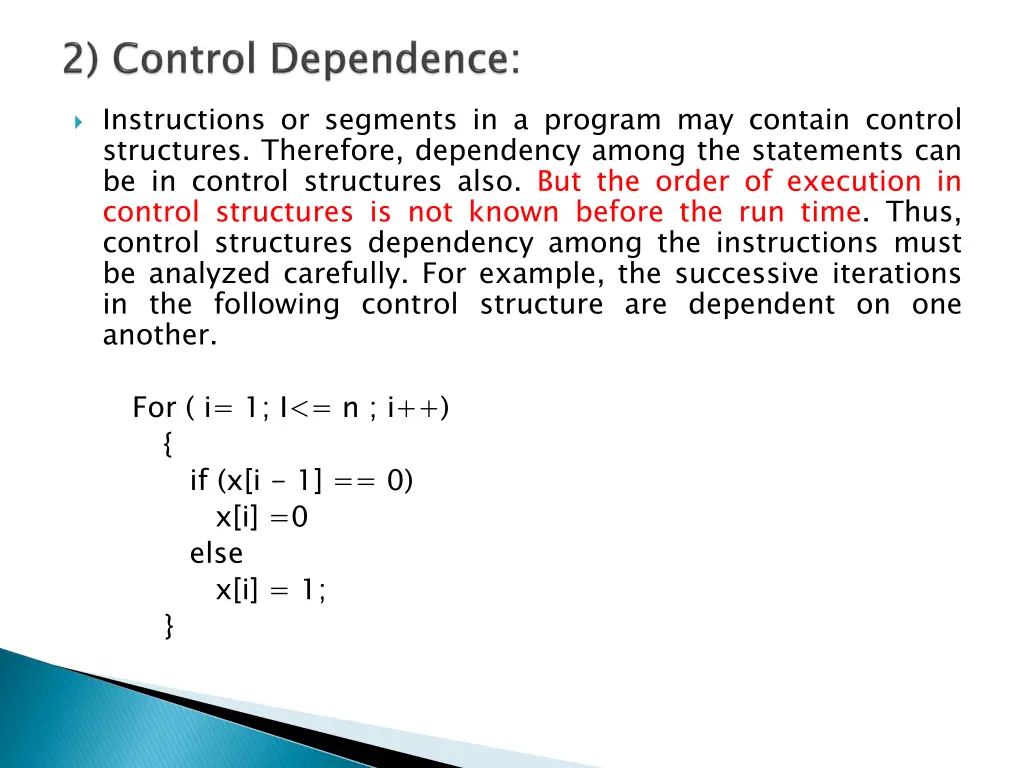 instructions or segments in a program may contain