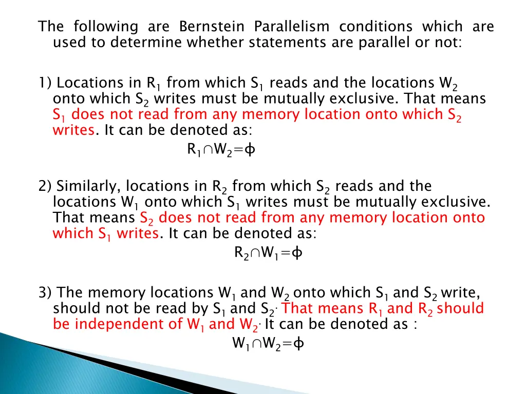 the following are bernstein parallelism