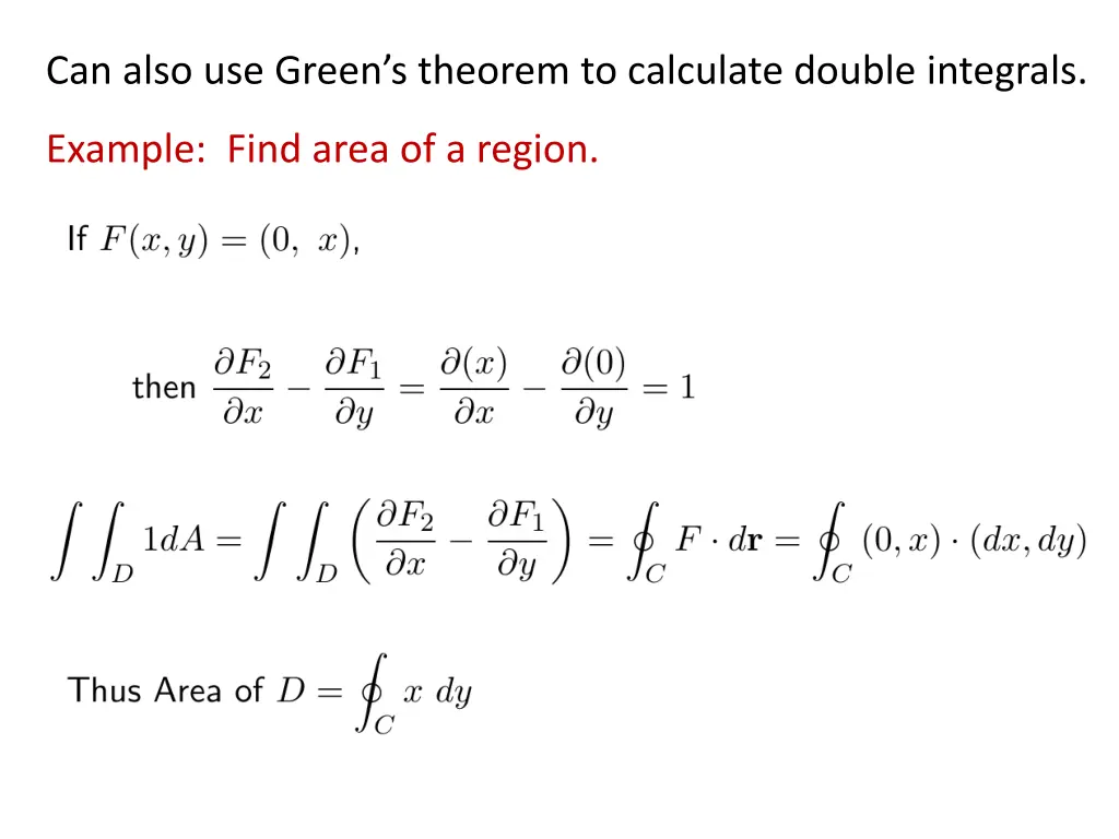 can also use green s theorem to calculate double 2