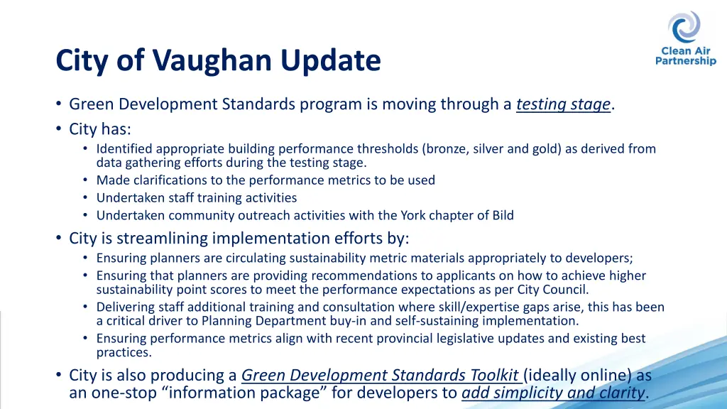 city of vaughan update