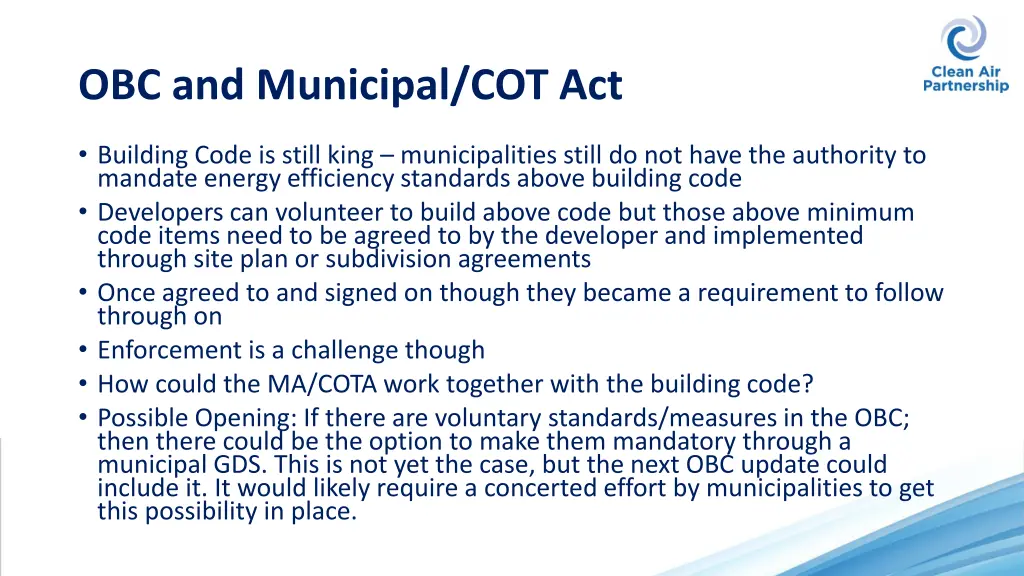 obc and municipal cot act