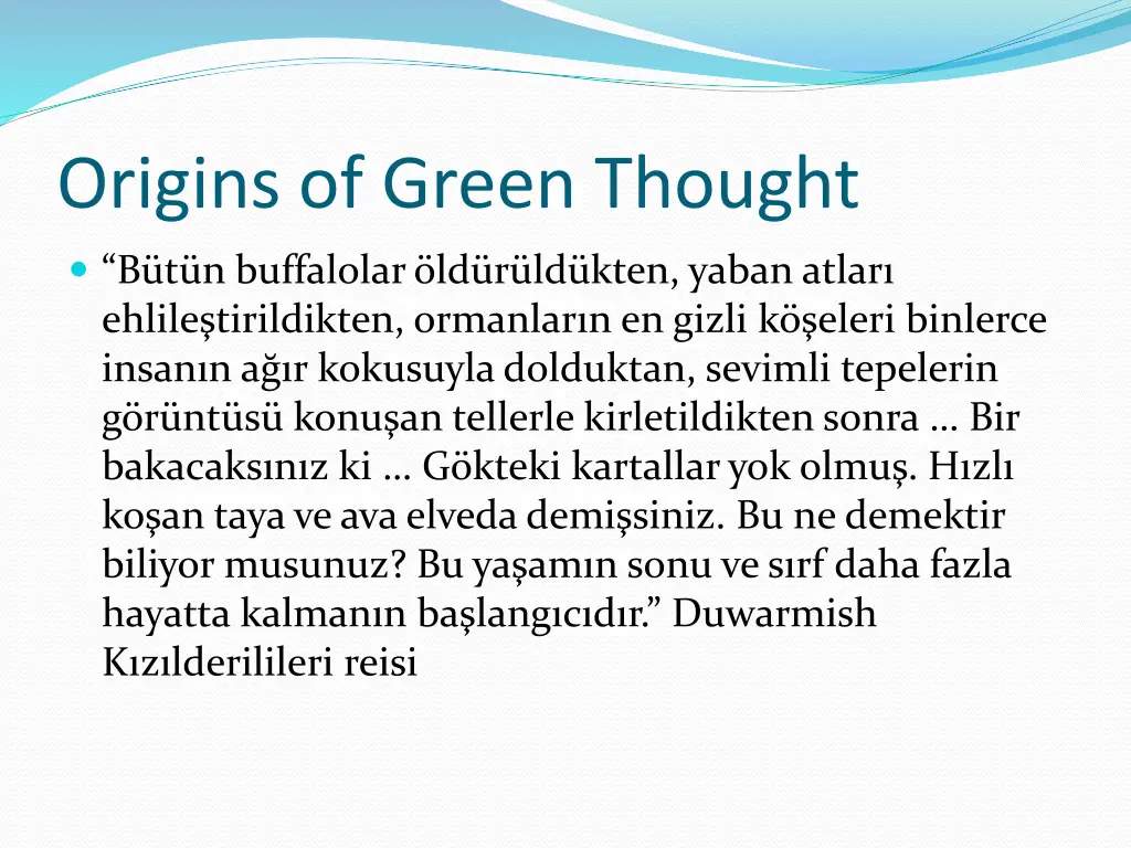 origins of green thought