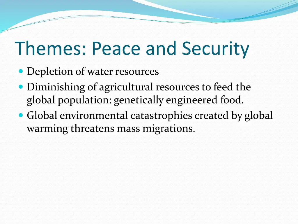 themes peace and security