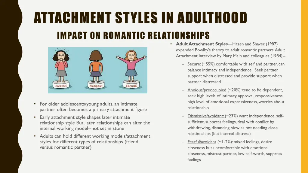 attachment styles in adulthood impact on romantic