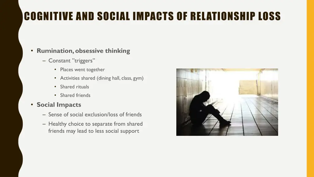 cognitive and social impacts of relationship loss