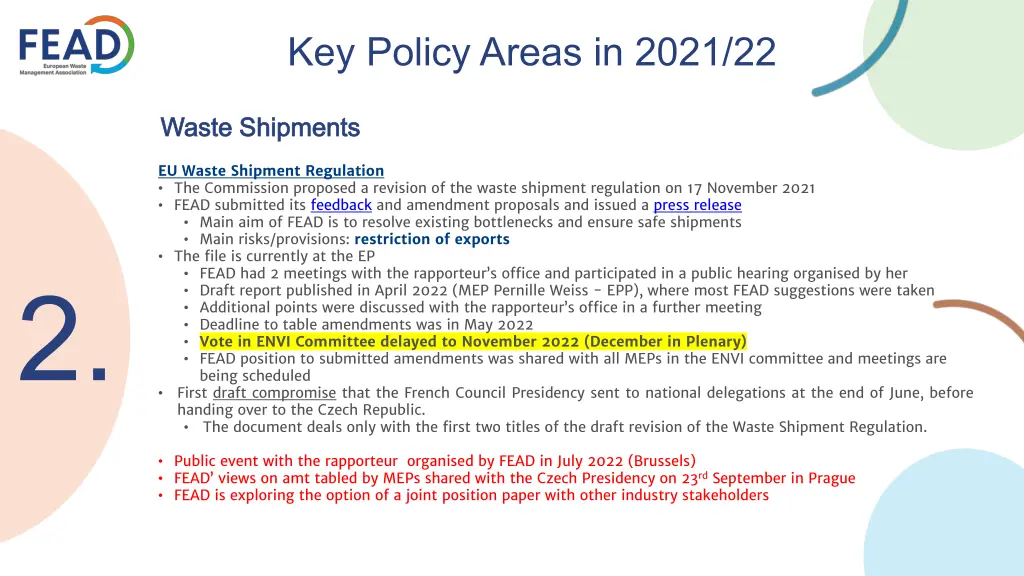 key policy areas in 2021 22 2