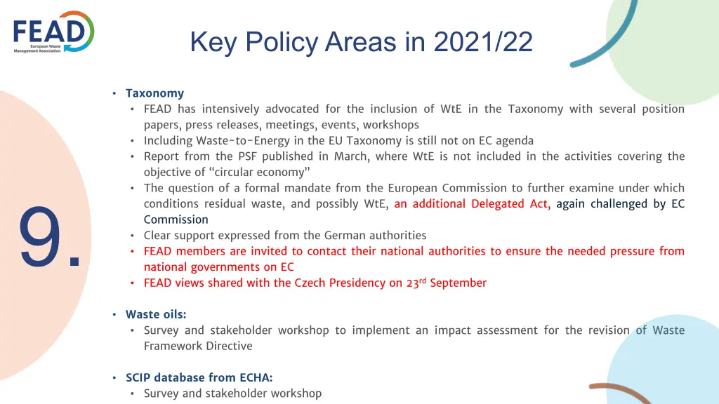 key policy areas in 2021 22 8