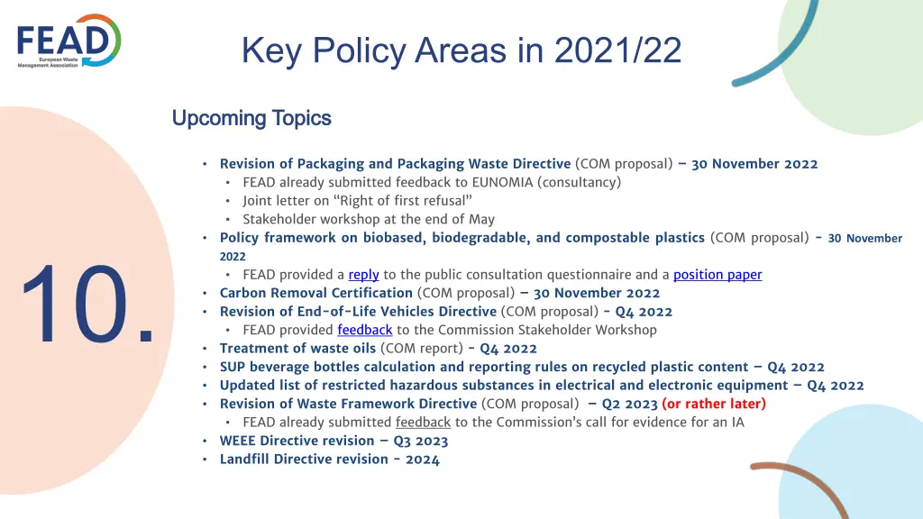 key policy areas in 2021 22 9