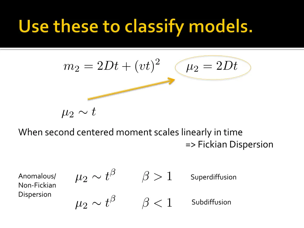 when second centered moment scales linearly