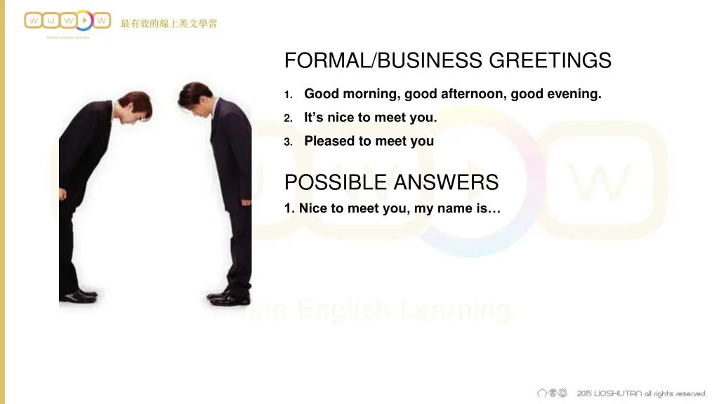 formal business greetings