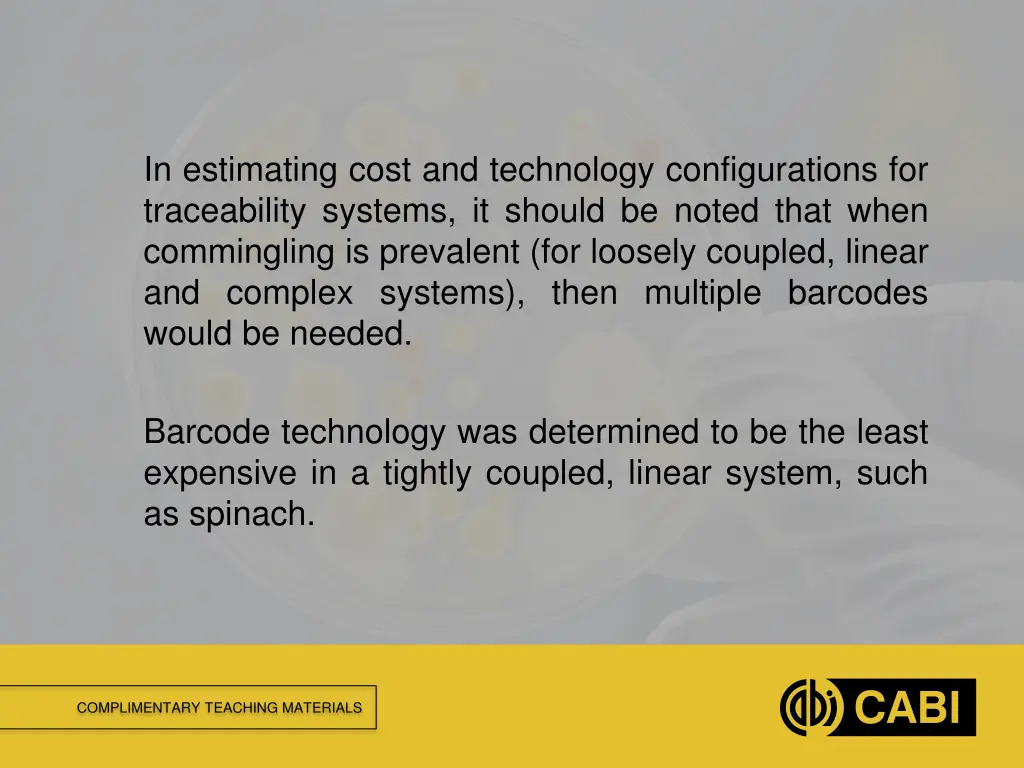 in estimating cost and technology configurations