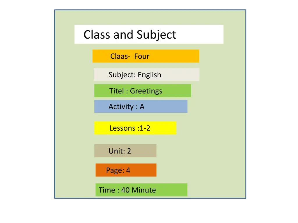 class and subject