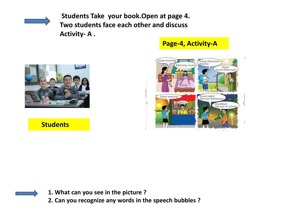 students take your book open at page