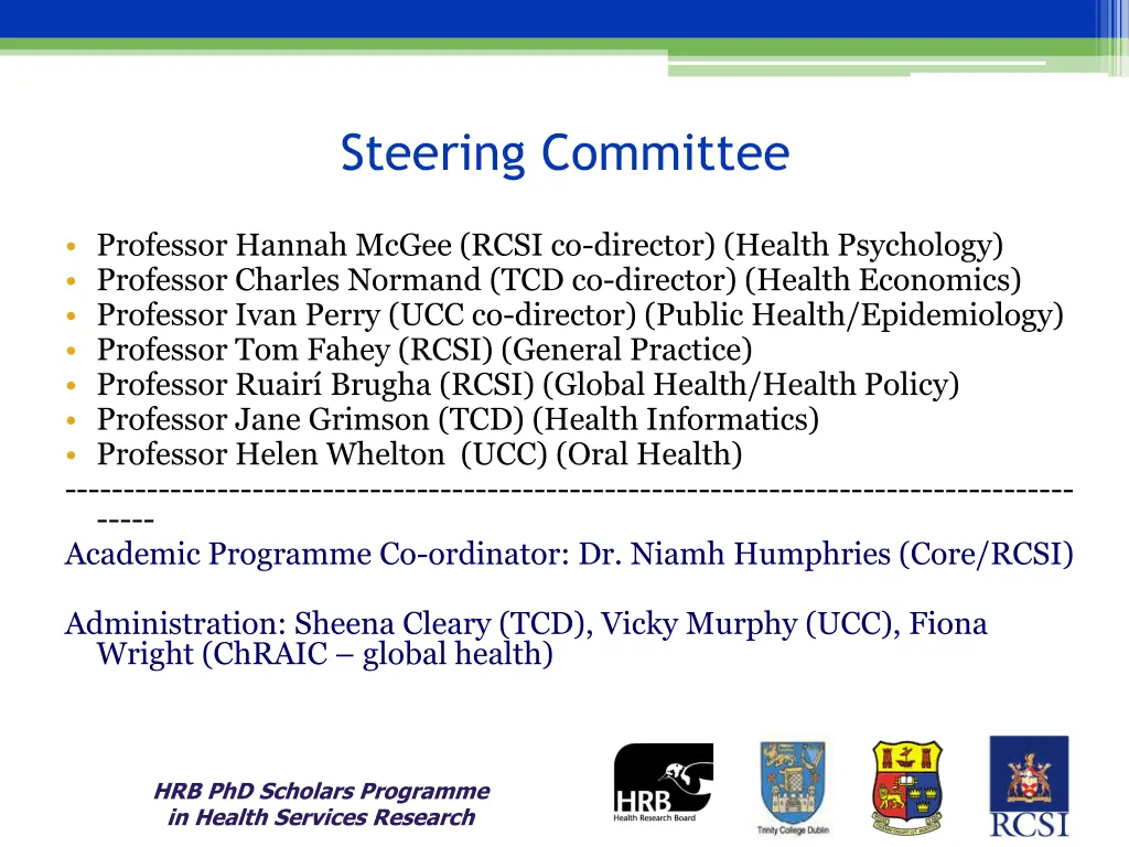 steering committee