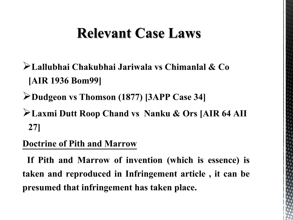 relevant case laws