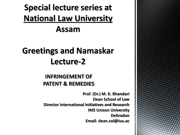 special lecture series at national law university