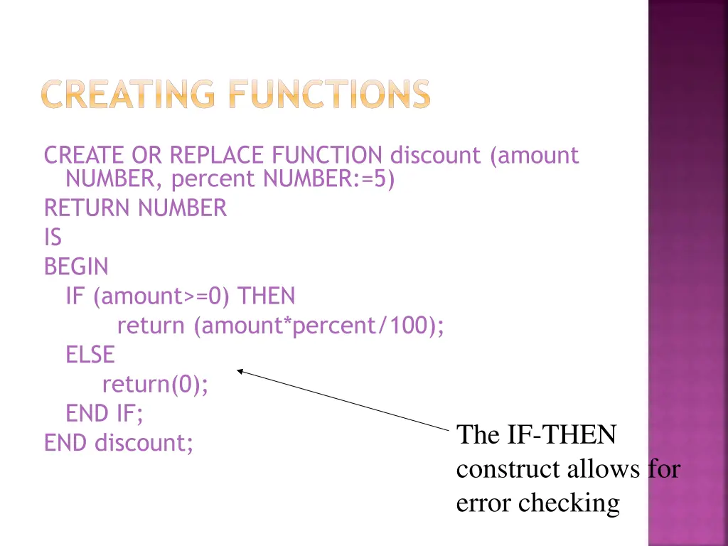 creating functions