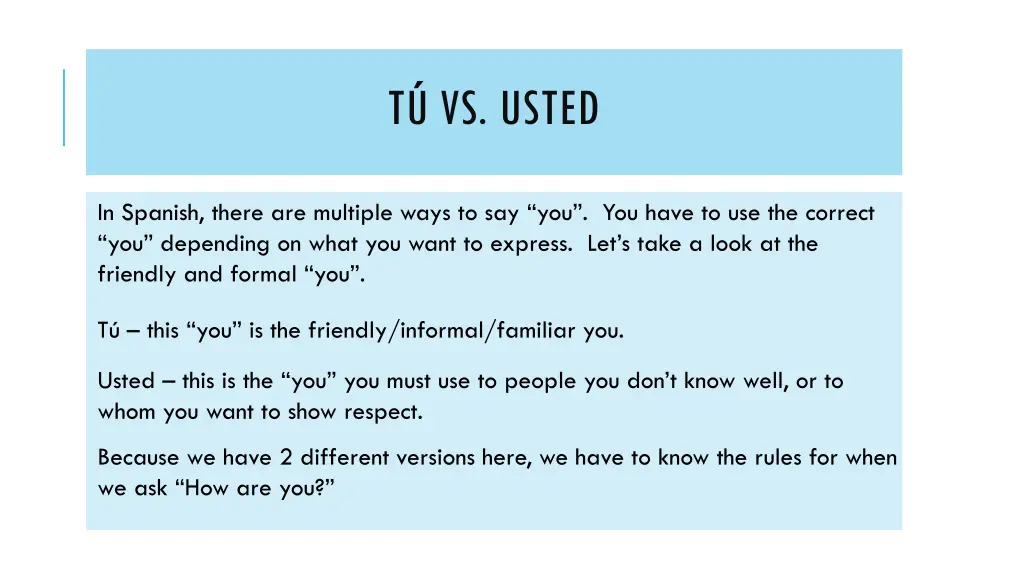 t vs usted