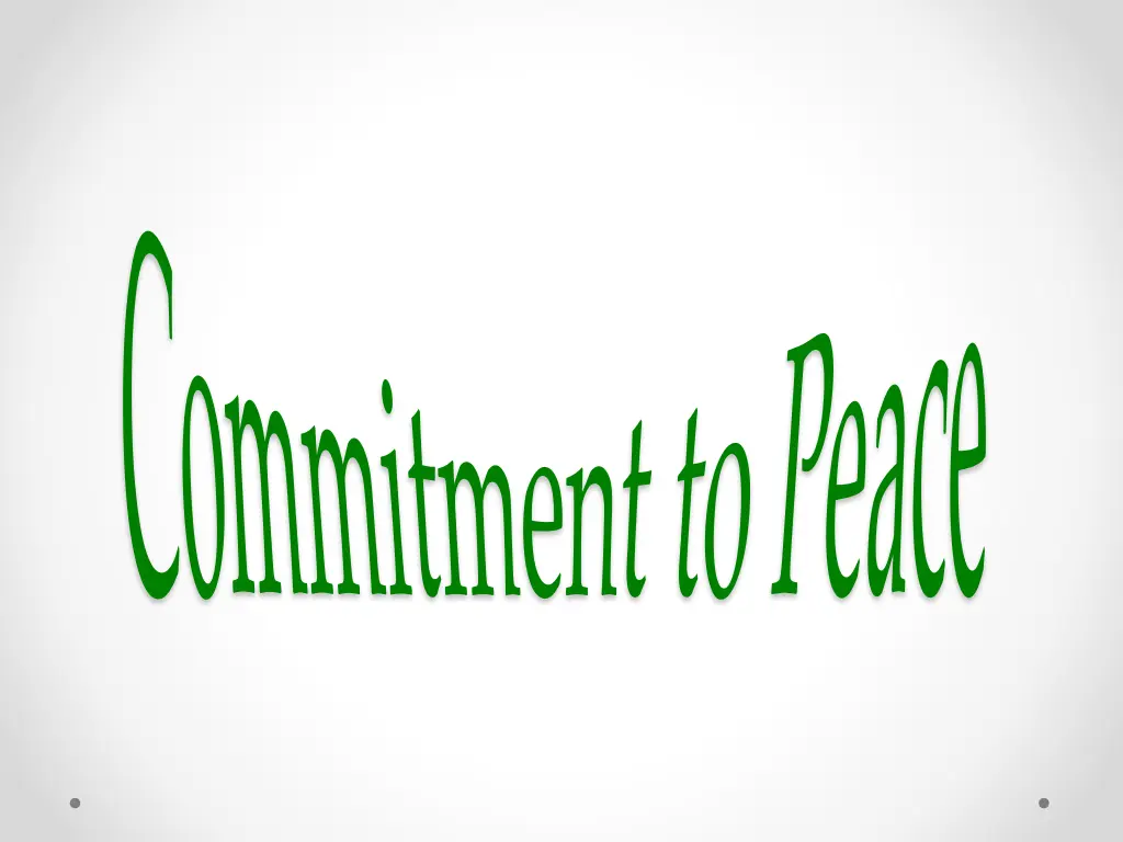 commitment to peace