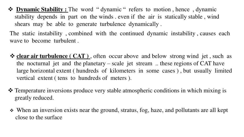 dynamic stability the word dynamic refers