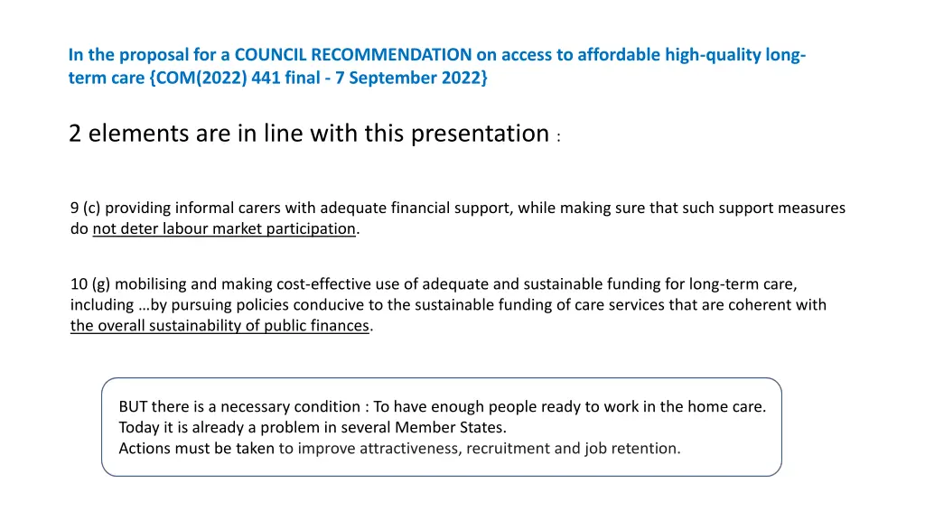 in the proposal for a council recommendation