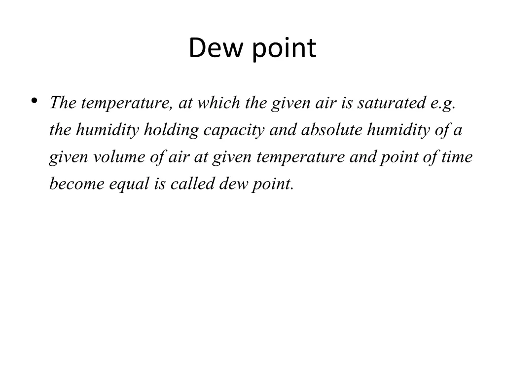 dew point