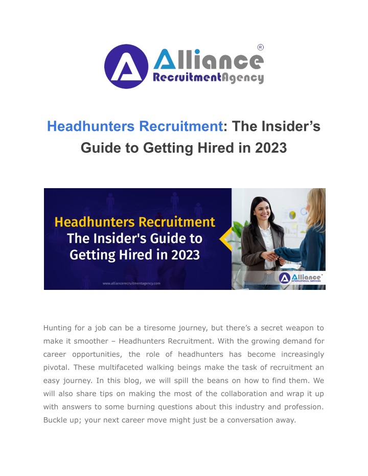 headhunters recruitment the insider s guide