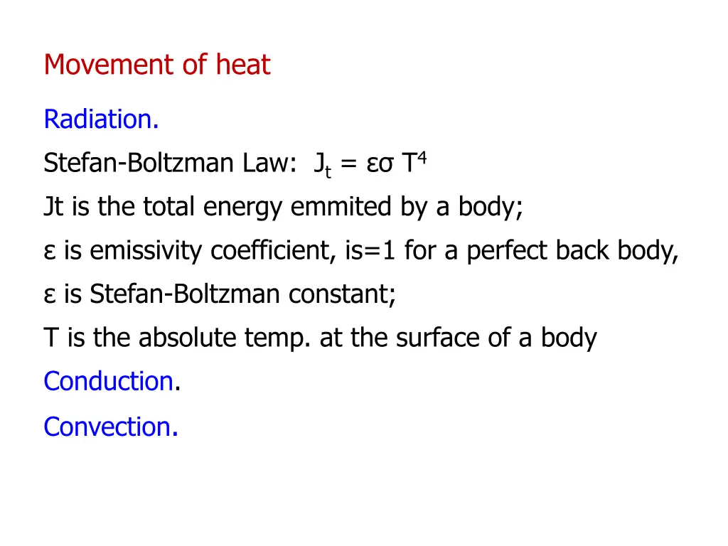 movement of heat