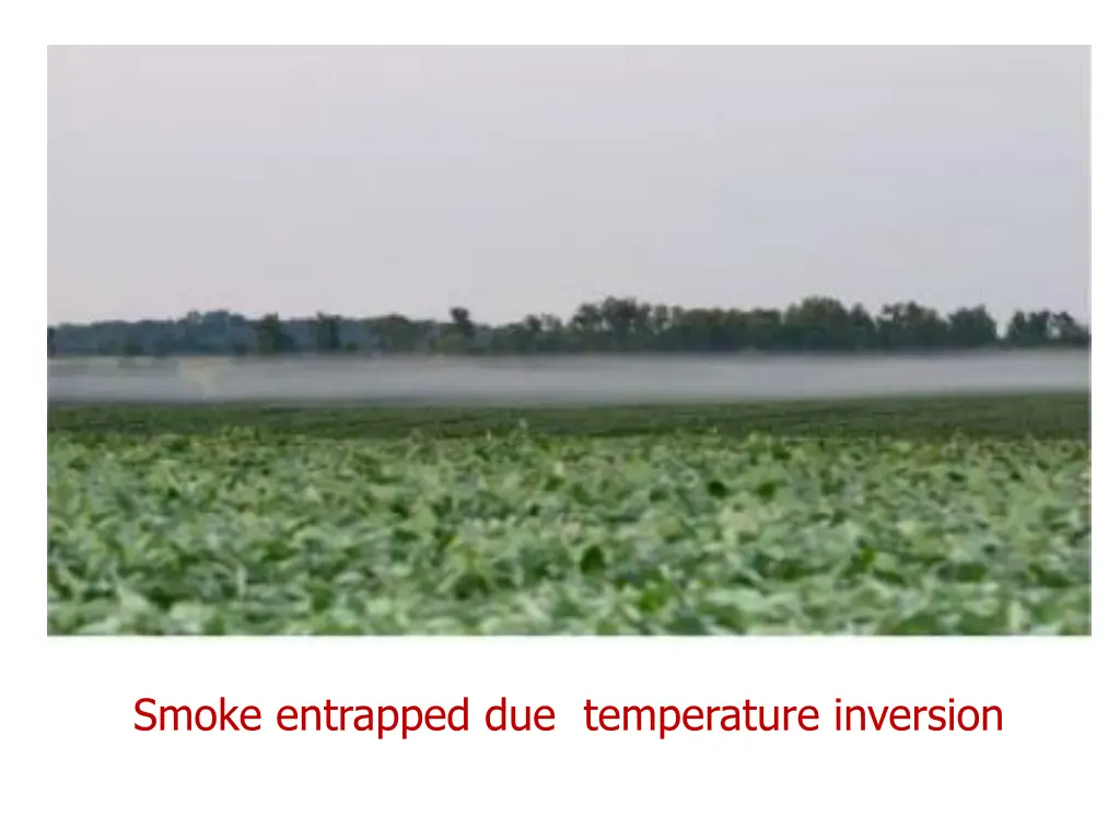 smoke entrapped due temperature inversion