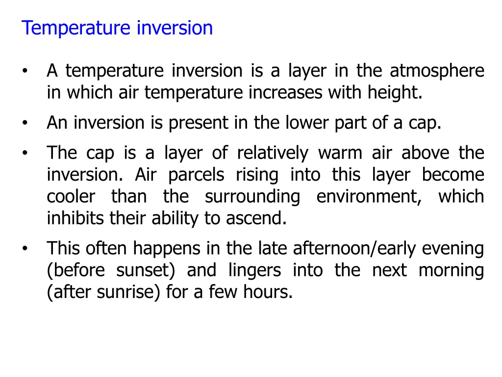 temperature inversion