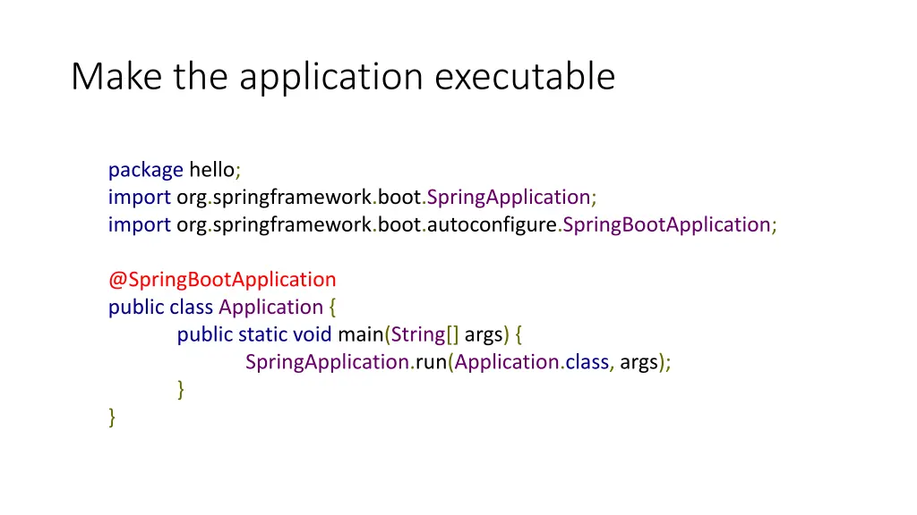 make the application executable