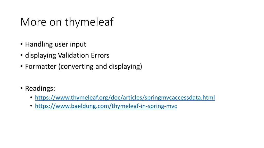 more on thymeleaf