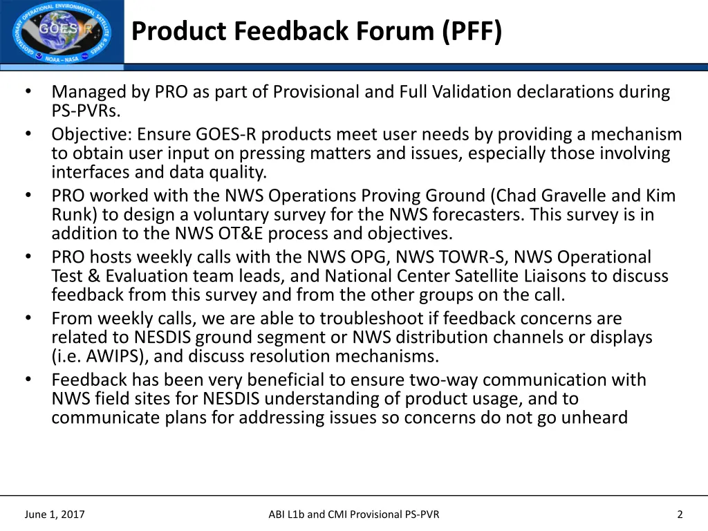 product feedback forum pff