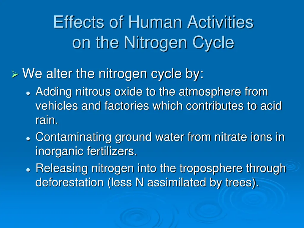 effects of human activities on the nitrogen cycle