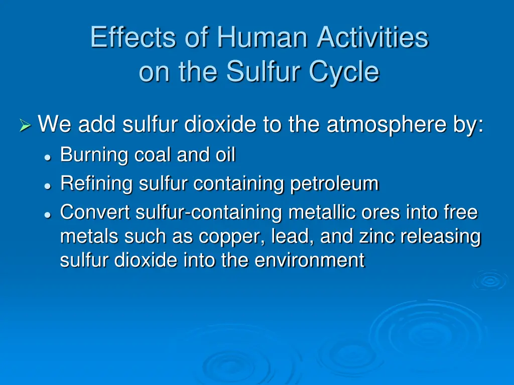 effects of human activities on the sulfur cycle