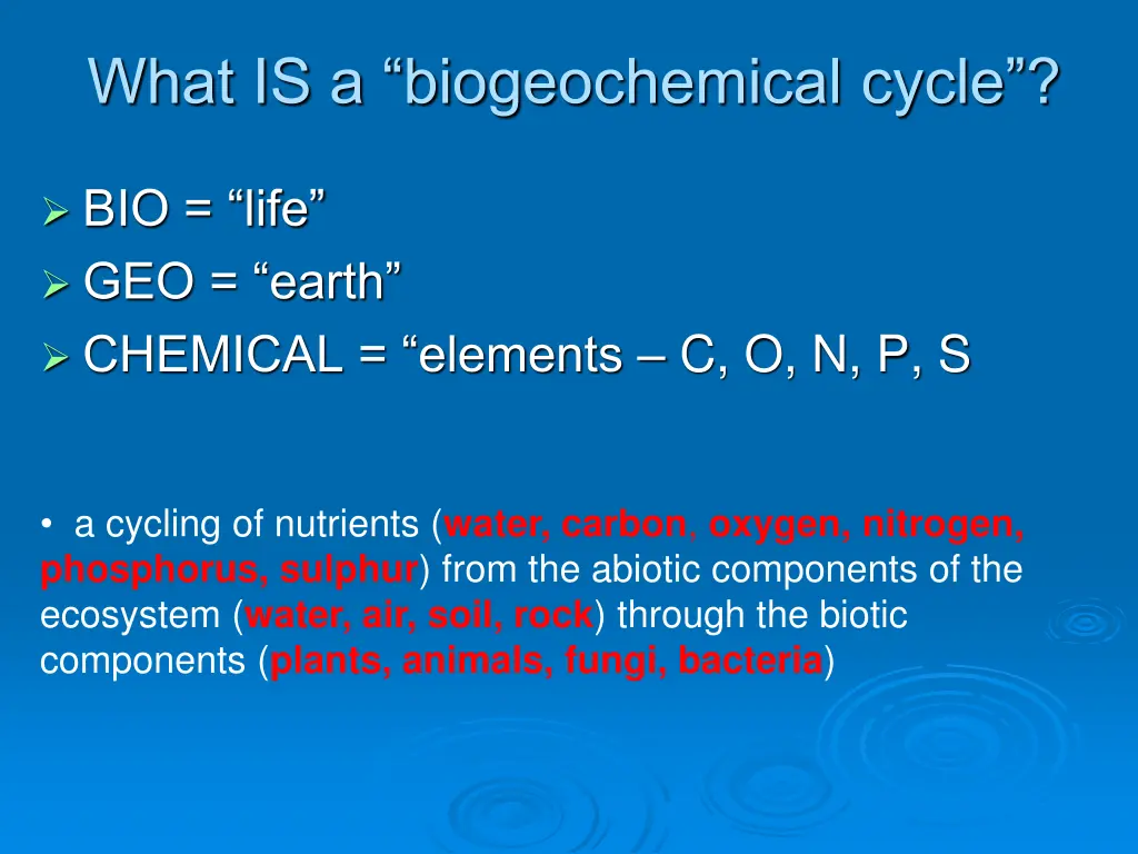 what is a biogeochemical cycle