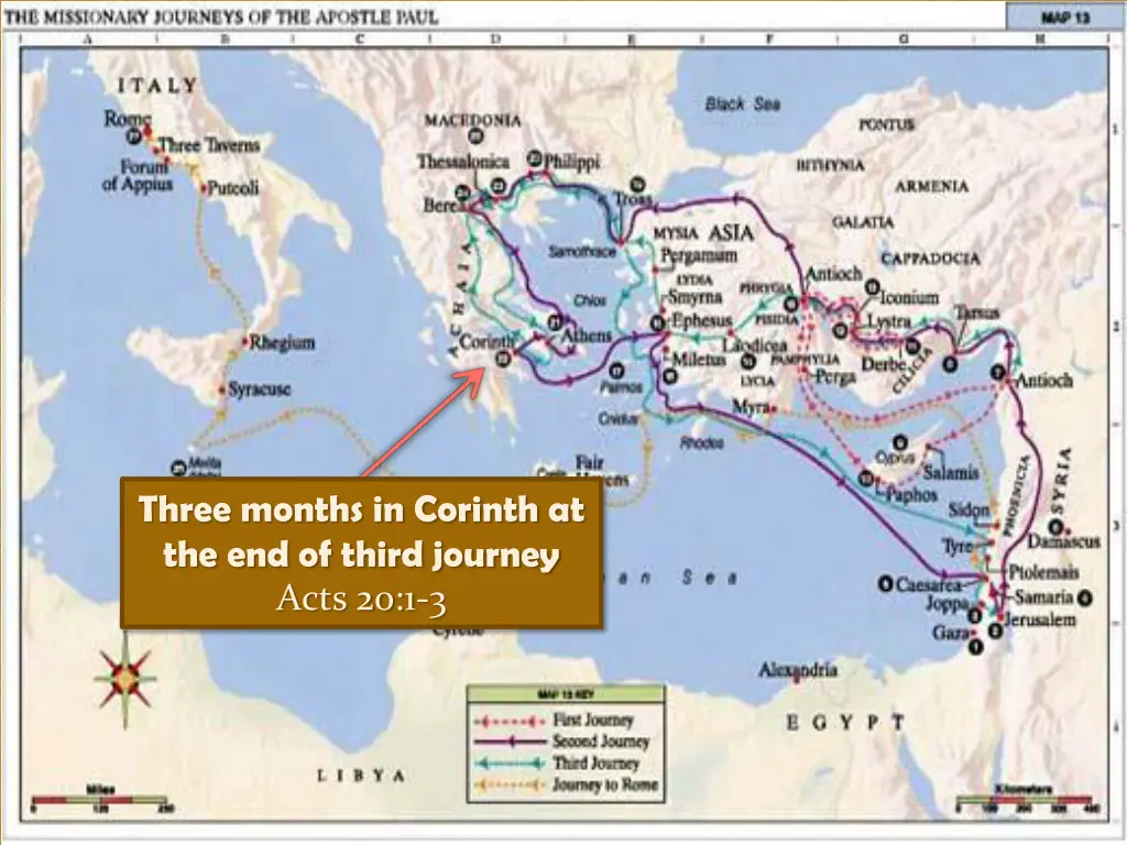 three months in corinth at the end of third