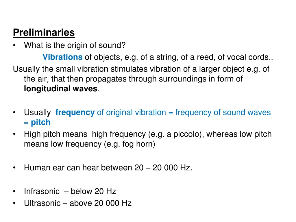 preliminaries what is the origin of sound