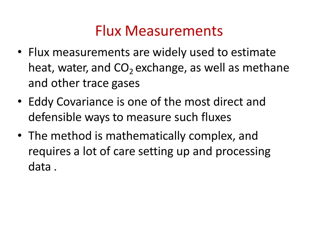 flux measurements