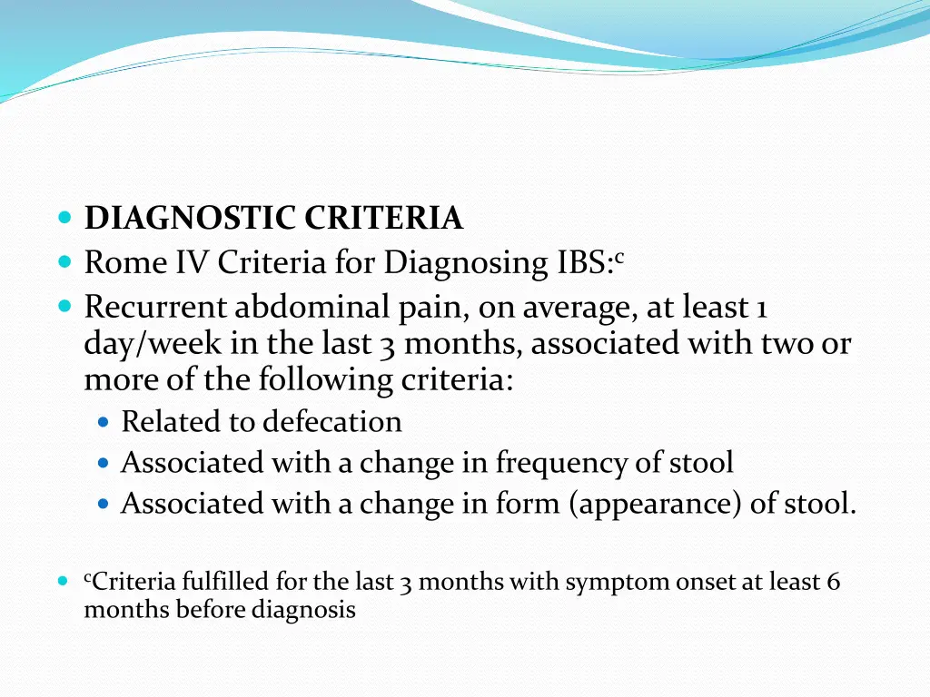 diagnostic criteria rome iv criteria