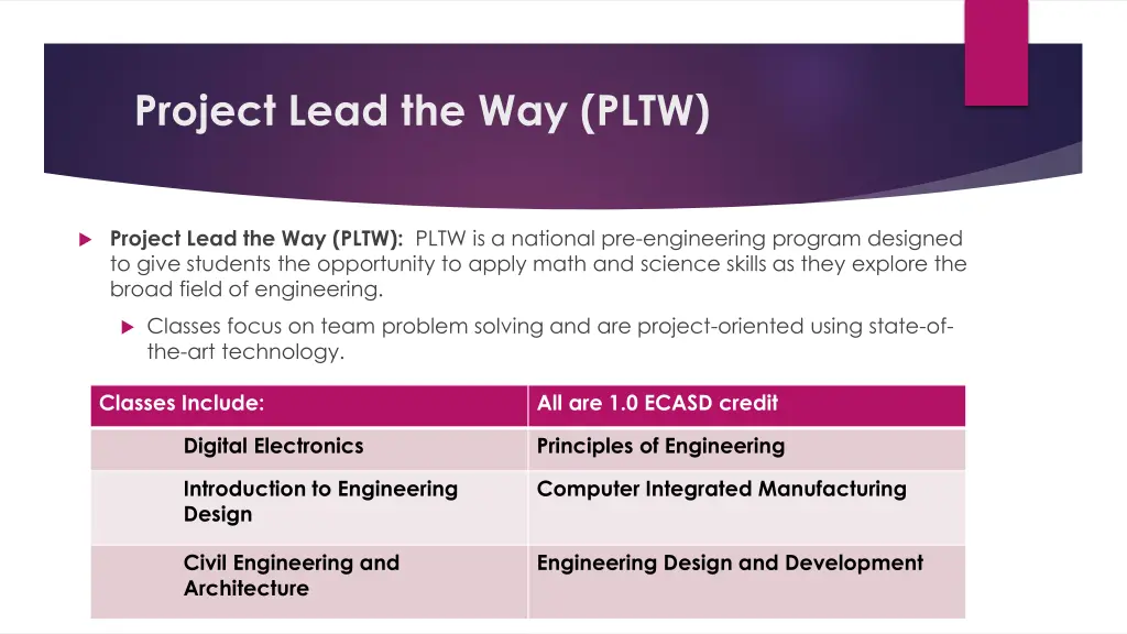 project lead the way pltw