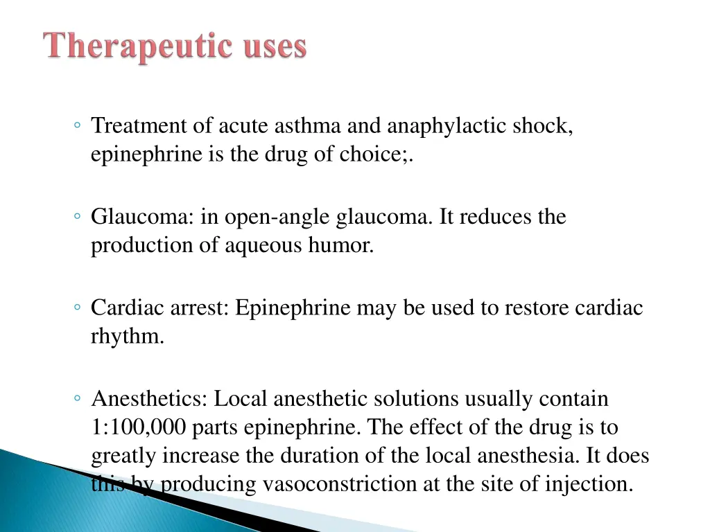 treatment of acute asthma and anaphylactic shock