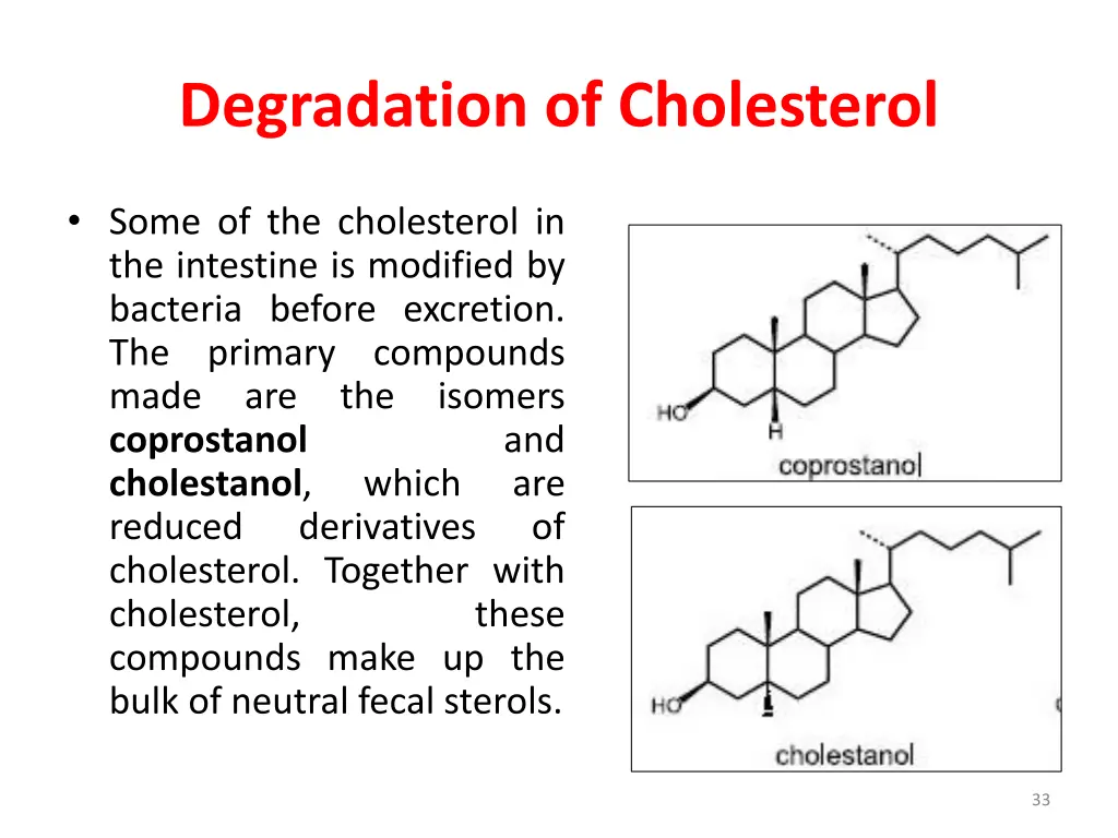 degradation of cholesterol 1